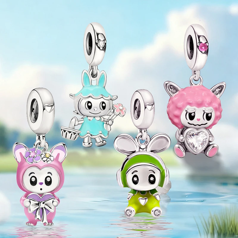 

Стерлингового Серебра 925, милая многоцветная кукла, кролик, эльф, серия, подвески, бусины, подходят для оригинального браслета, высокое качество, ювелирные изделия «сделай сам»