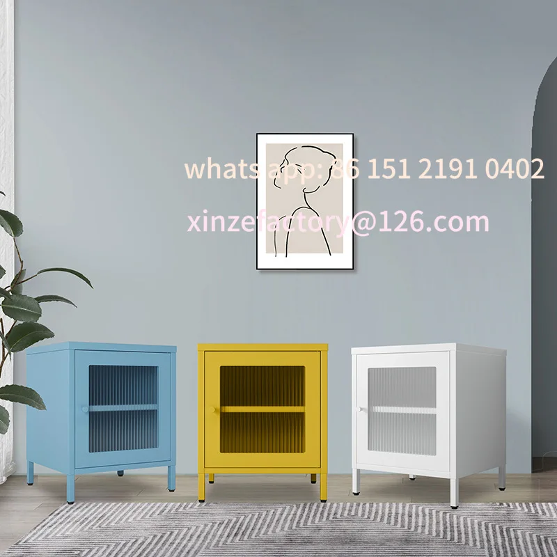 

Customizable modern light luxury simple luxury small bedside table Changhong glass Italian simple bedside table ins style