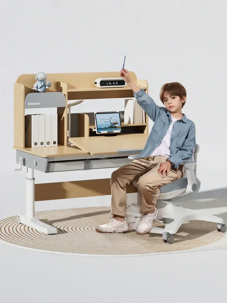 

Best Seller FirstHot Selling Children's Study Table And Chair Set Solid Wood Can Be Lifted, Primary And Secondary School Student