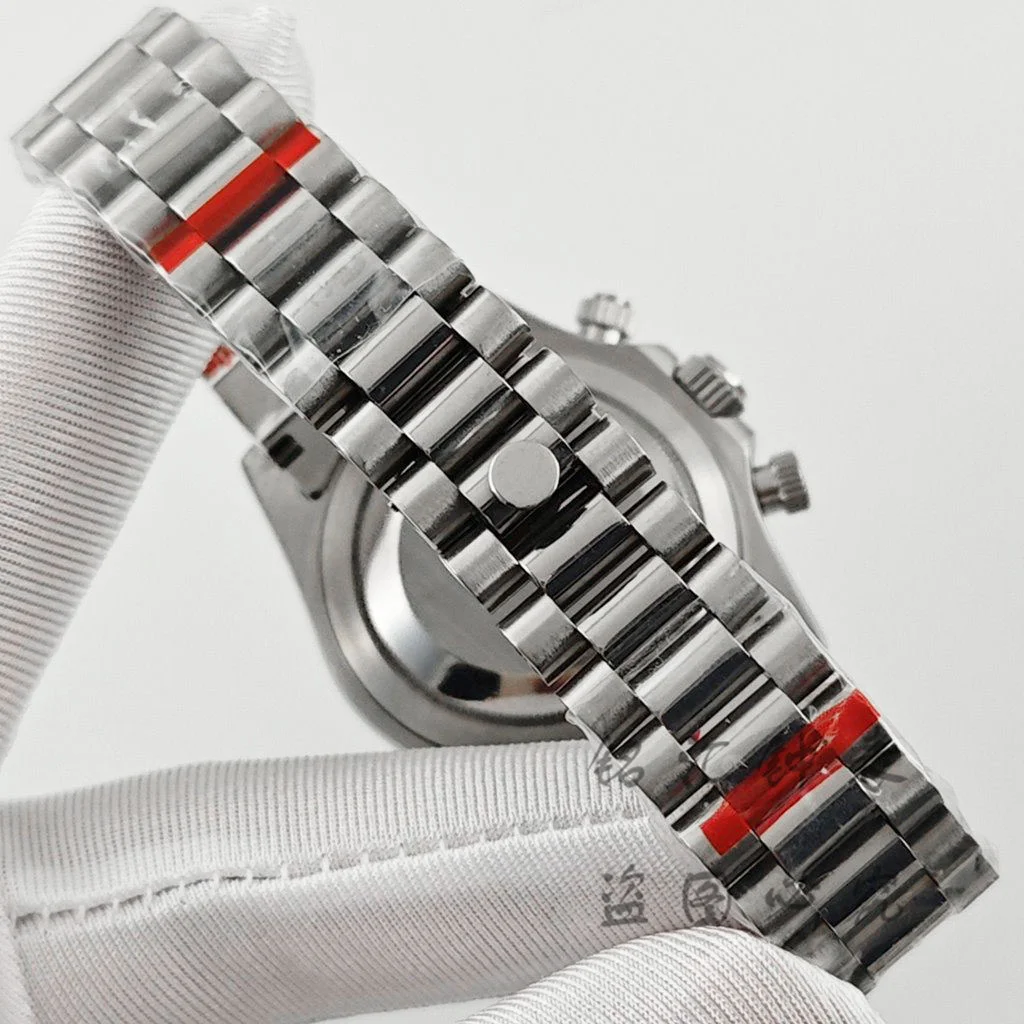 VK63 40mm Daytona Schwarze Lünette Präsidentenarmband Uhrengehäuse Saphirglas Uhrenzubehör für VK63 VK64 Quarzwerk – Detail 10