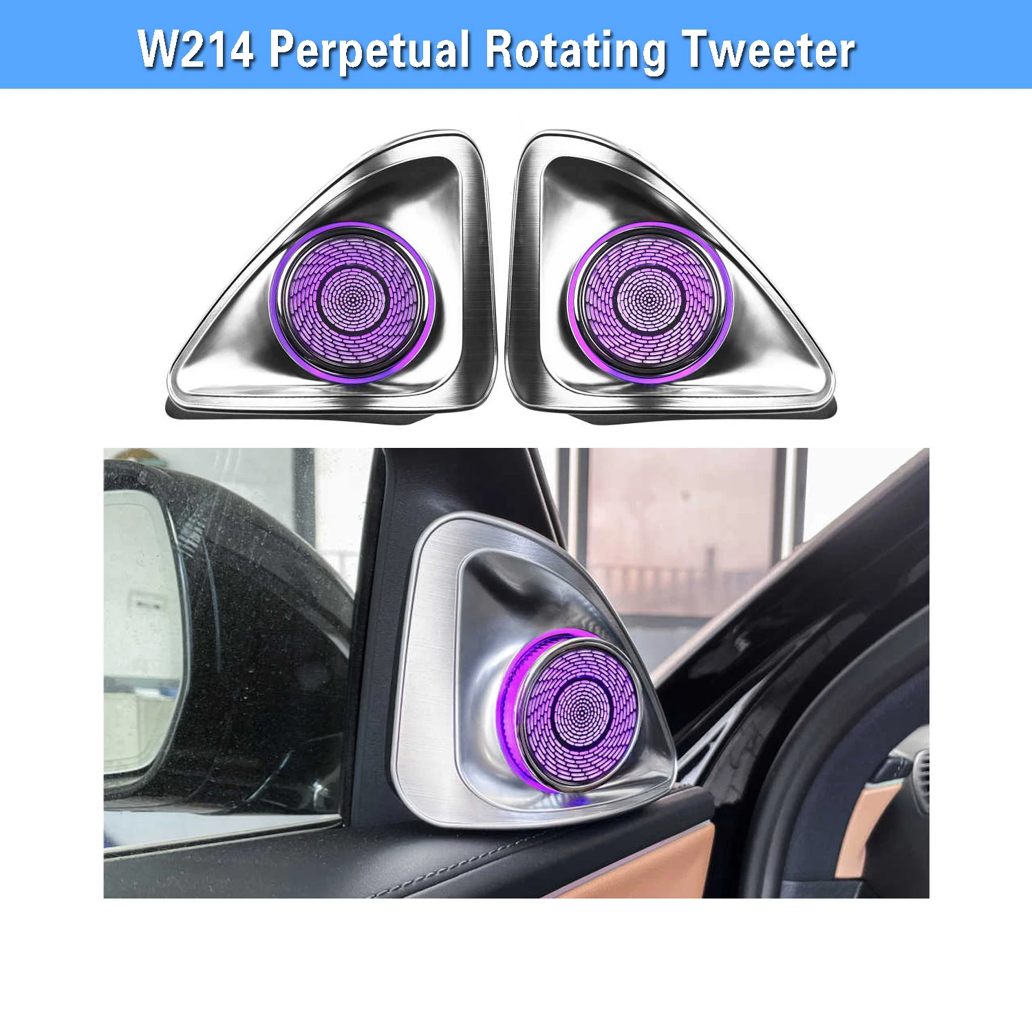 W214 Ambient Light for e-Class 2024 Light Emitting Diode Door Speaker Cover Rotary Tweeter Auto Screen Control Interior Lighting