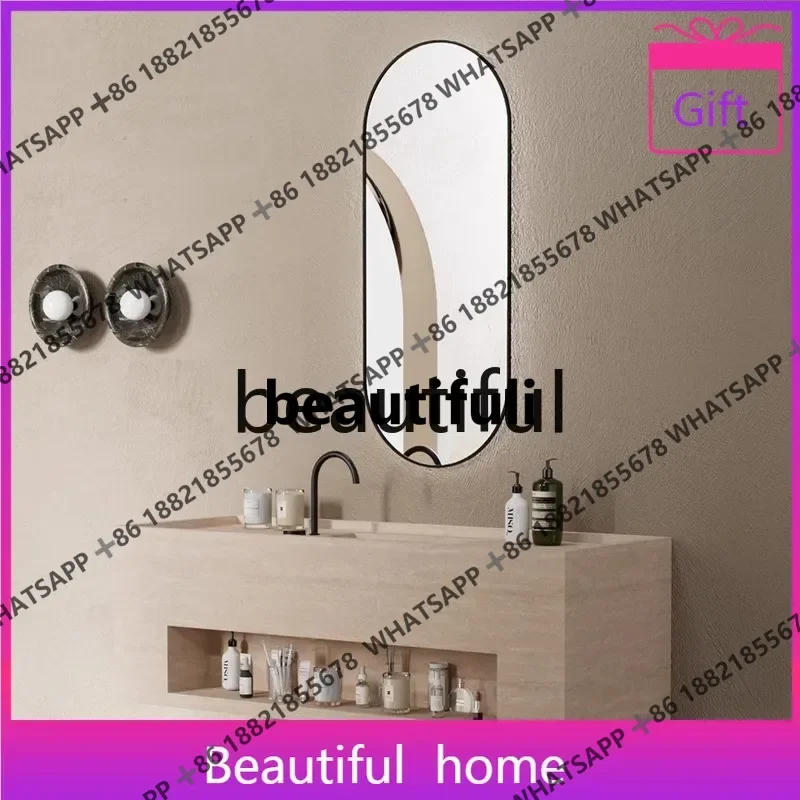 Italian minimalist rock slab integrated basin hanging rock slab bathroom cabinet combination washbasin