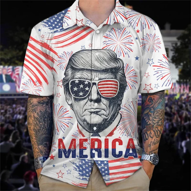 United States Flag Donald · Trump Shooting Raise Your Fist Pictures Never Surrender July 14, 2024 3D Funny Hawaii Shirts Blouses