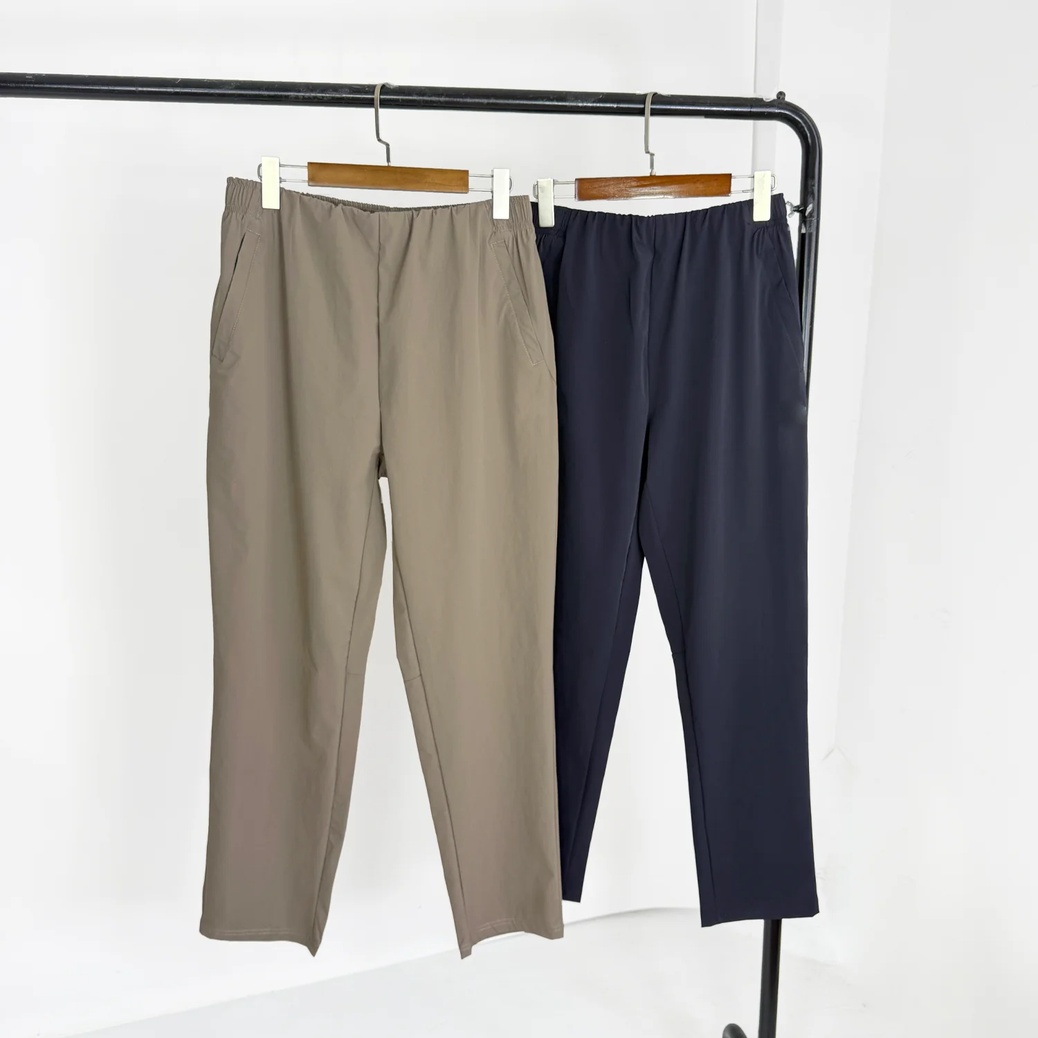 

Summer Qui Dry Thin Breathable Sports ket Zipped Long Pants Soft Silicon Logo Leisure Casual Pants Straight Leg Casual S...