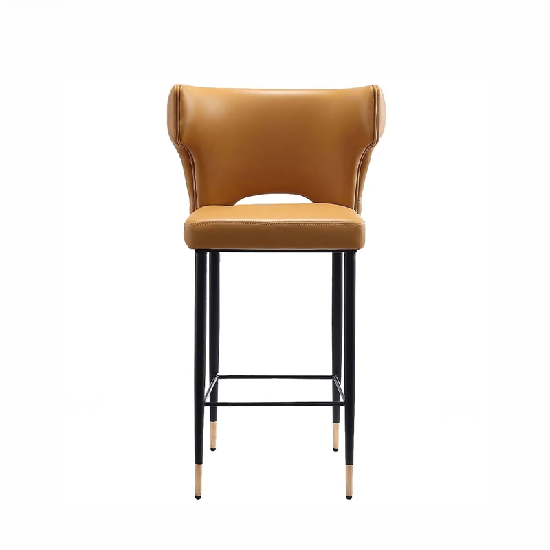 2026 Villa Modern Design Luxury Premium Leather Comfortable Mid Century Hotel Bar Stools with Fabric Upholsterypromote sales