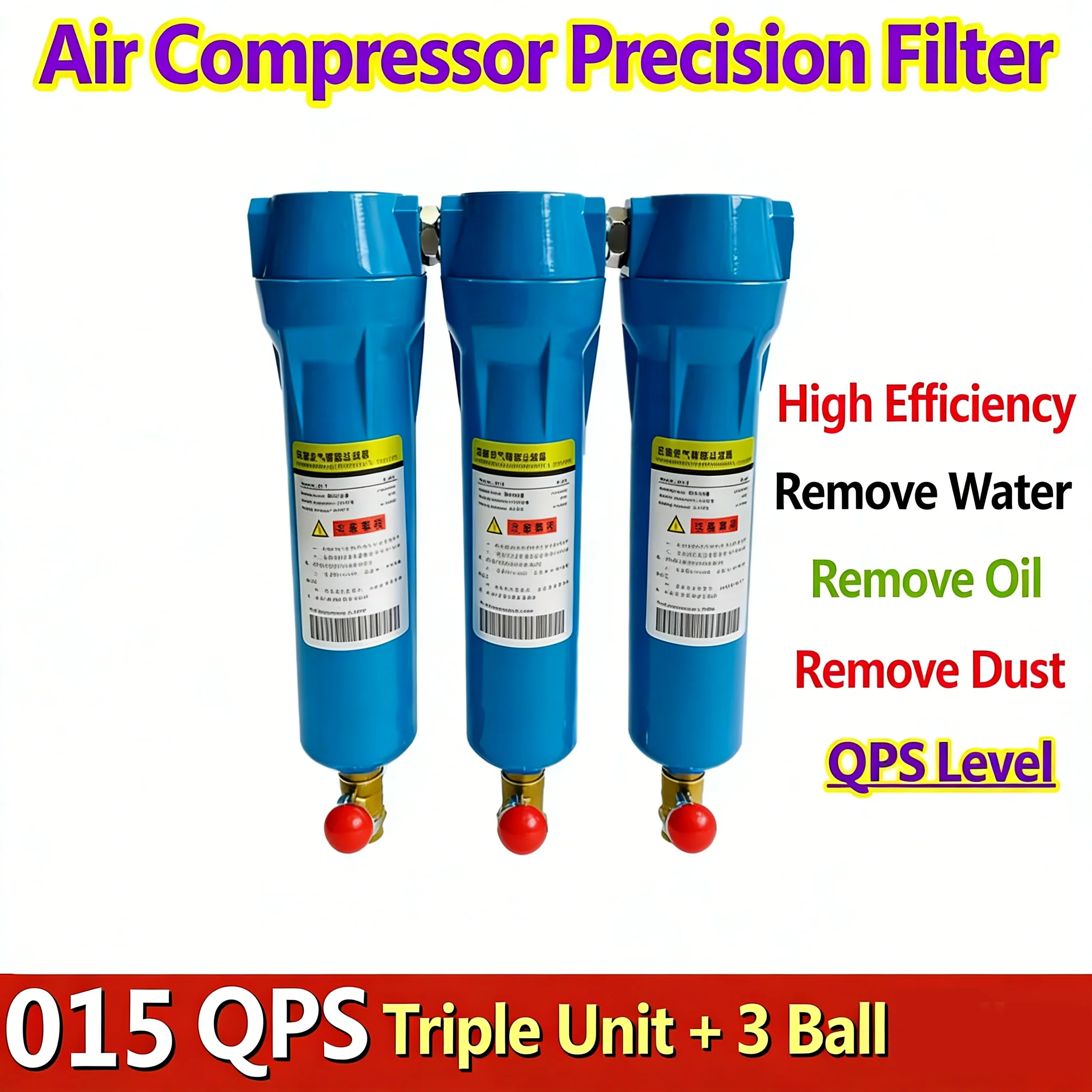 Compressed Air Precision Filter Air Compressor Three-stage Oil-water Separator Automatic Drainage Air Pump Cold Dryer Drying