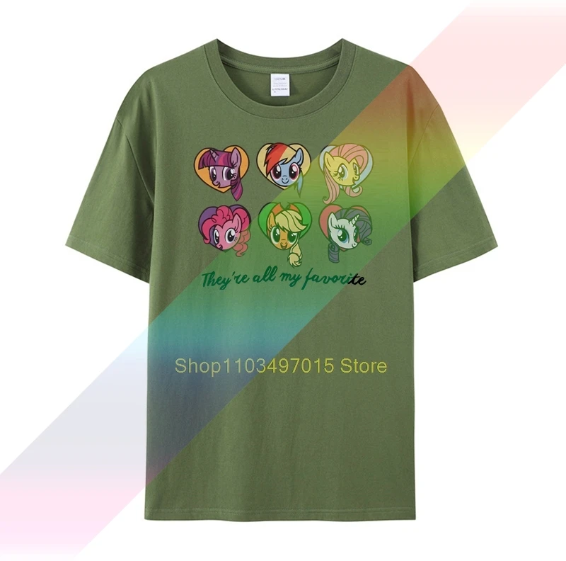 Рубашка My Little - мужская модная футболка Favorite Ponies, модная брендовая одежда, милые футболки, забавная уличная одежда, хлопок