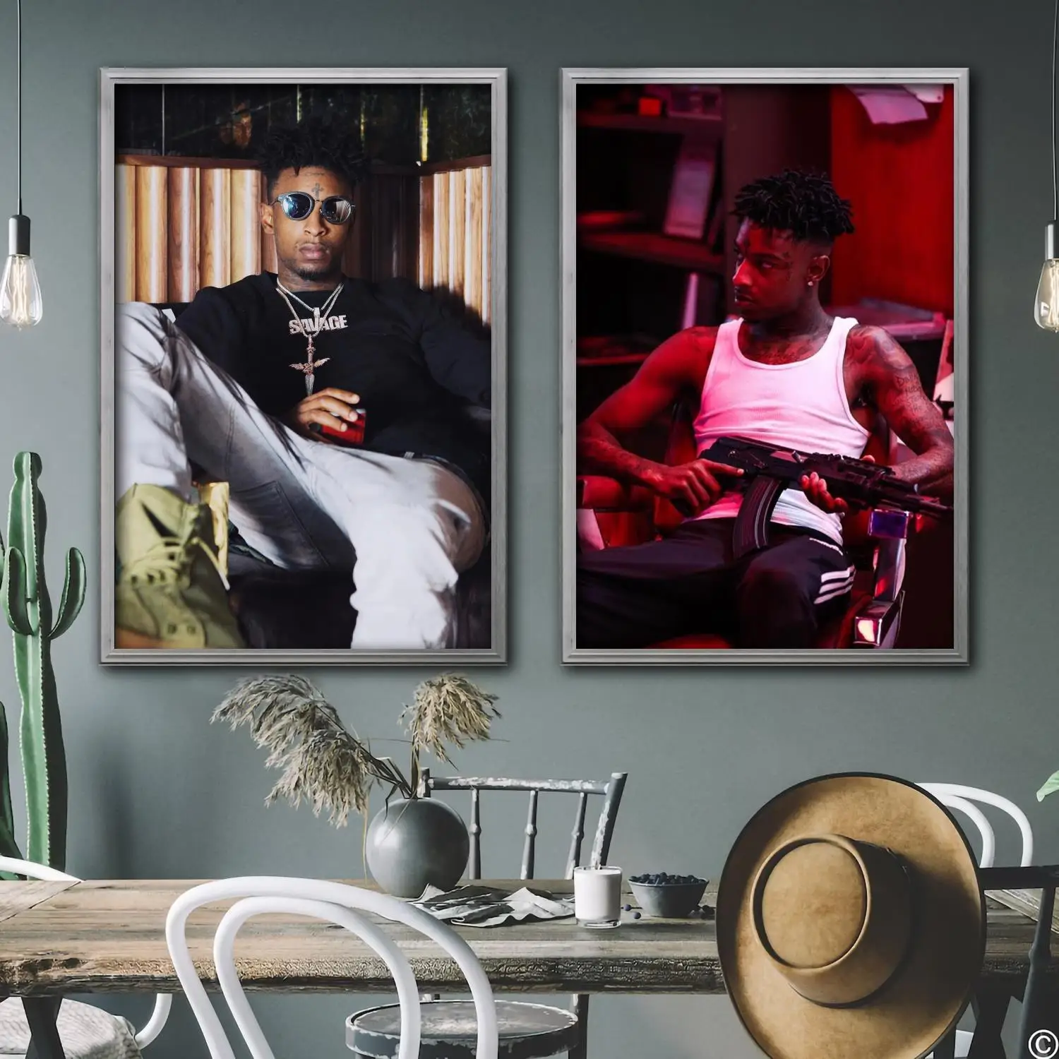 

21 savage singer Decorative Canvas Posters Room Bar Cafe Decor Gift Print Art Wall Paintings