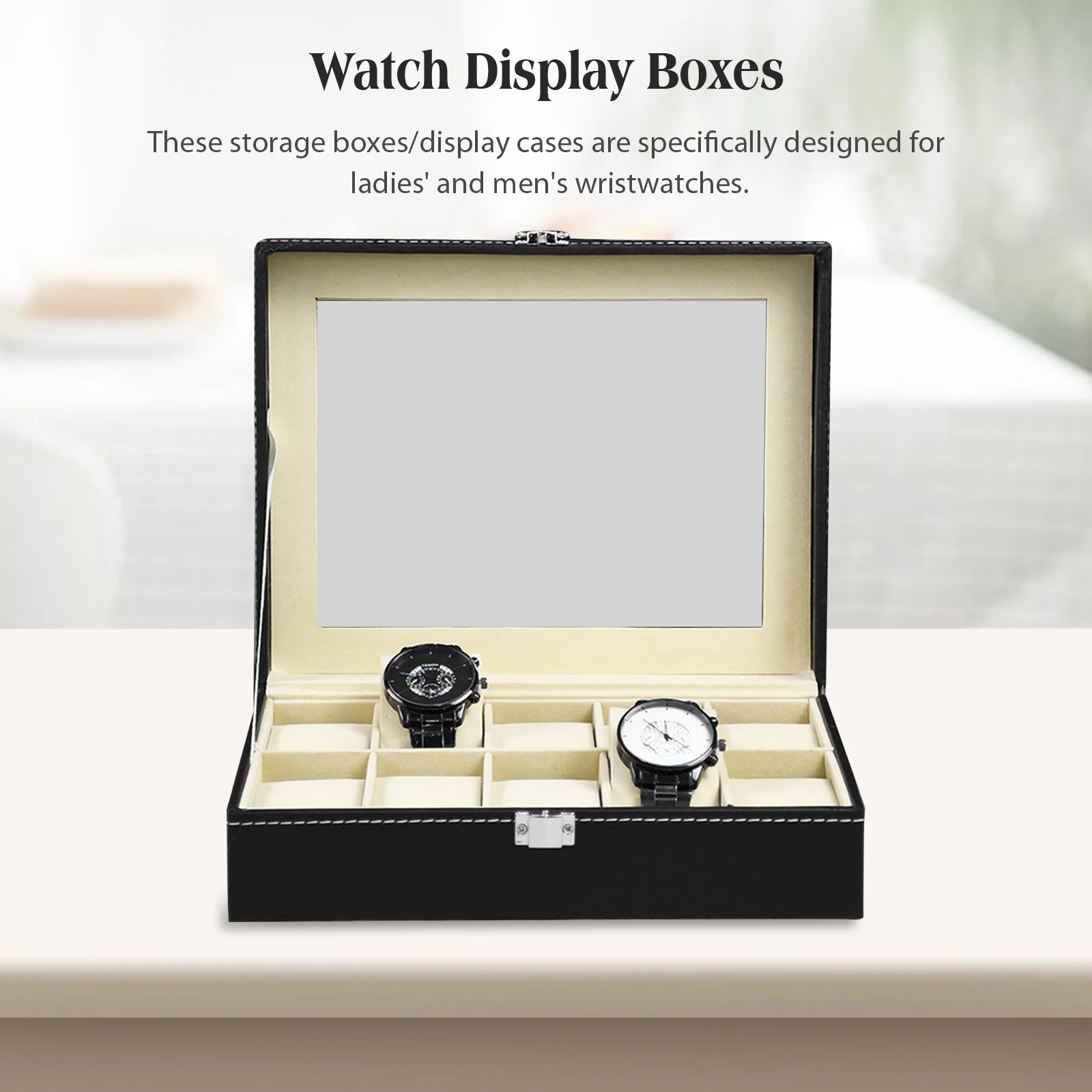 PU Leather Watch Holder Storage Case for Jewelry