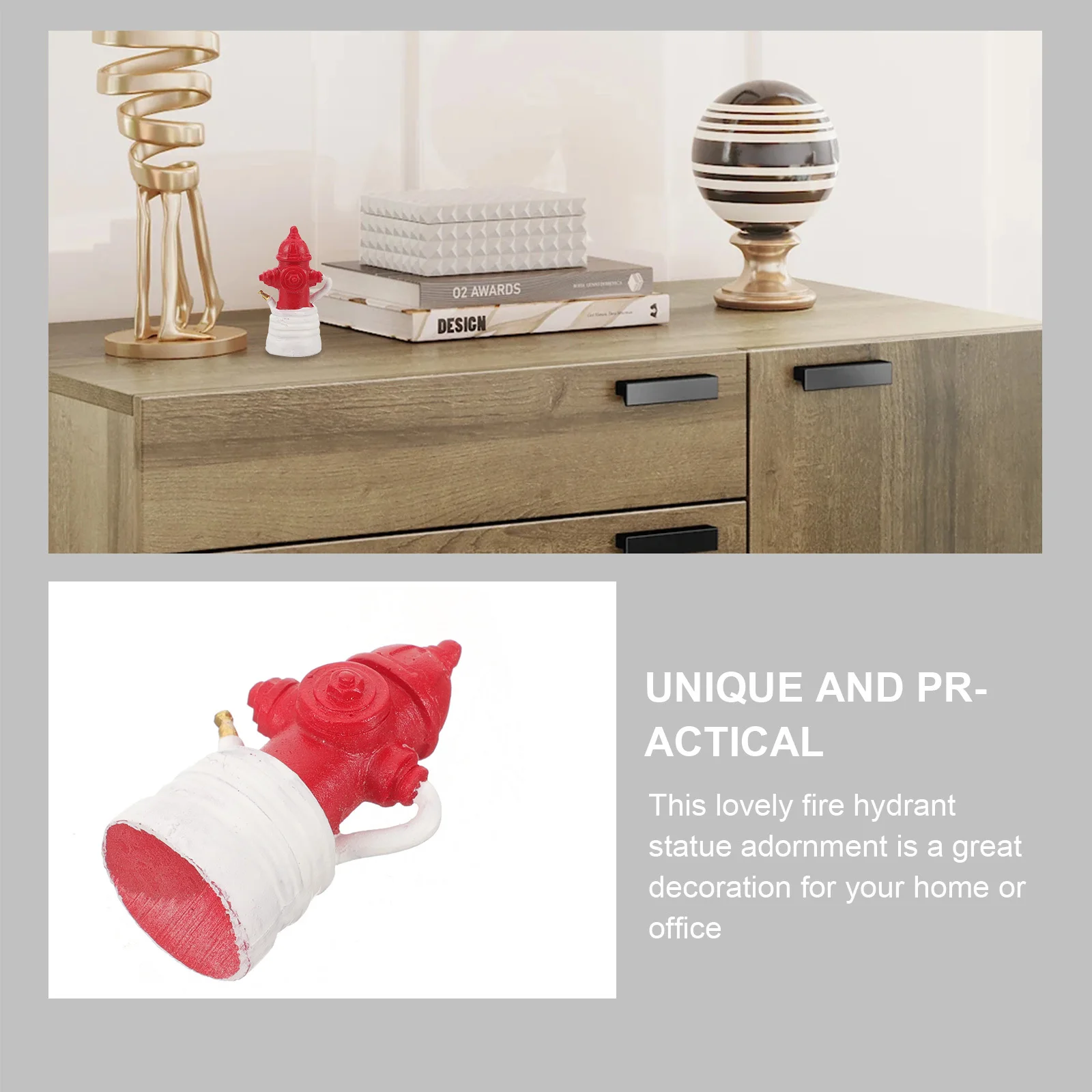 

Mini Fire Hydrant Statue Resin Craft Adorable Home Office Decor Garden Sand Table Layout Prop Lifelike Yard Ornament