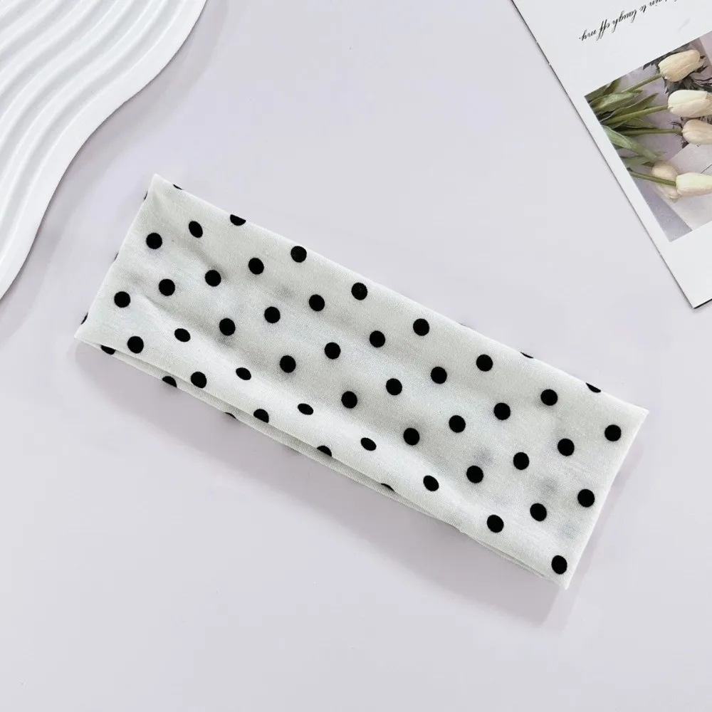 

Модная повязка на голову для йоги в горошек, впитывающая пот эластичная спортивная повязка для волос, аксессуары для волос, женская повязка для волос