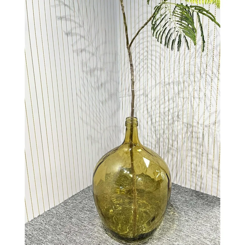 

21 inch oversized heavy-duty glass floor vase, used for desktop center decoration, large round transparent vase