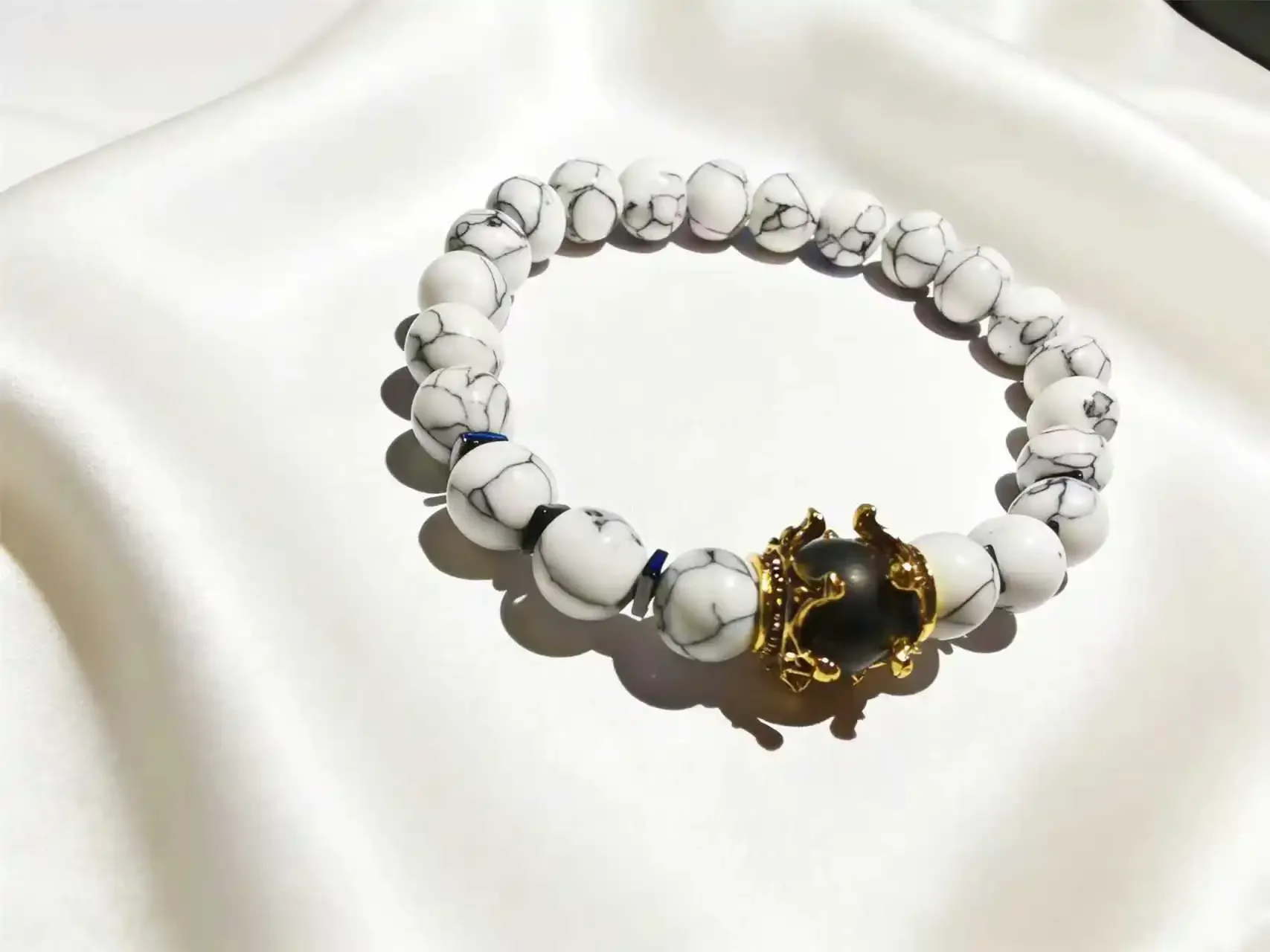 Herren Vintage Power Crown Armband, Natürliches Tigerauge & Hämatit Steinperlen-Armband, Modeschmuck Geschenk für Freunde – Detail 6