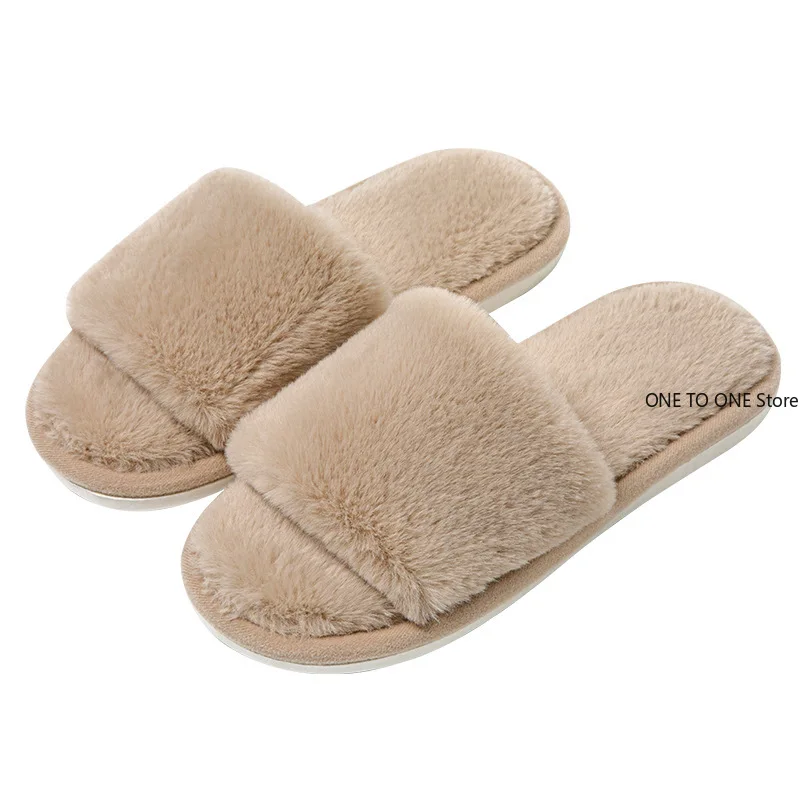 2026 New Popular Women's Slippers Party Plush Summer New Best-Selling Furry Home Shoes Fur Flip Flops Female Slides Fur Shoes