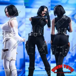 Black White Color 1/6 Scale Phoenix Female Assassin Tights Jumpsuit Clothes Holster Model Fit 12