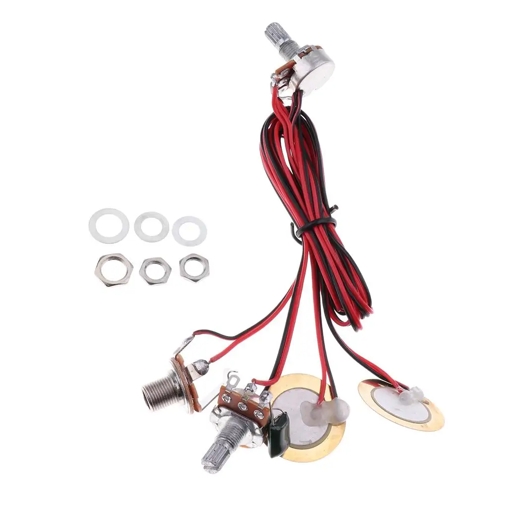 6.35mm jack piezo captador transdutor para guitarra acústica ukulele banjo peças, guitarra acústica ukulele bandolim peças