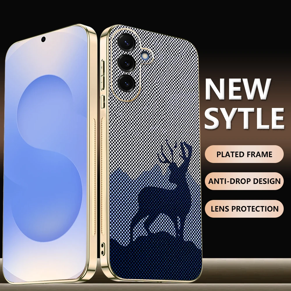 For Samsung Galaxy S25 Edge S25 FE S24FE S23FE Case Stylish and luxurious frosted deer head design Cover For Samsung S25FE Funda
