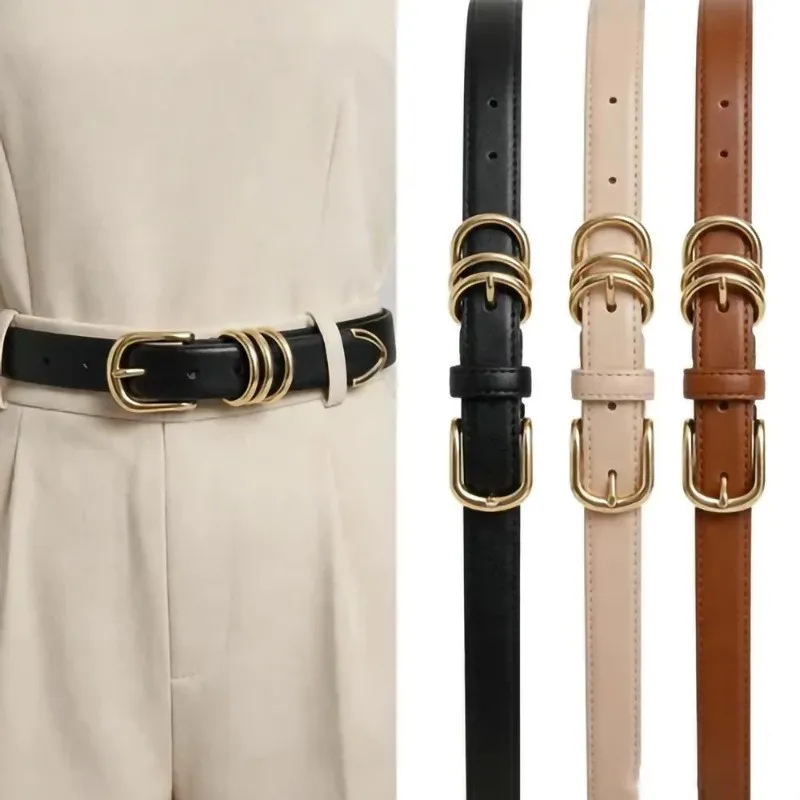 

Женский модный роскошный винтажный ремень с пряжкой, универсальный ремень из искусственной кожи простого дизайна, подходит для повседневной носки, для отдыха и вечеринок.