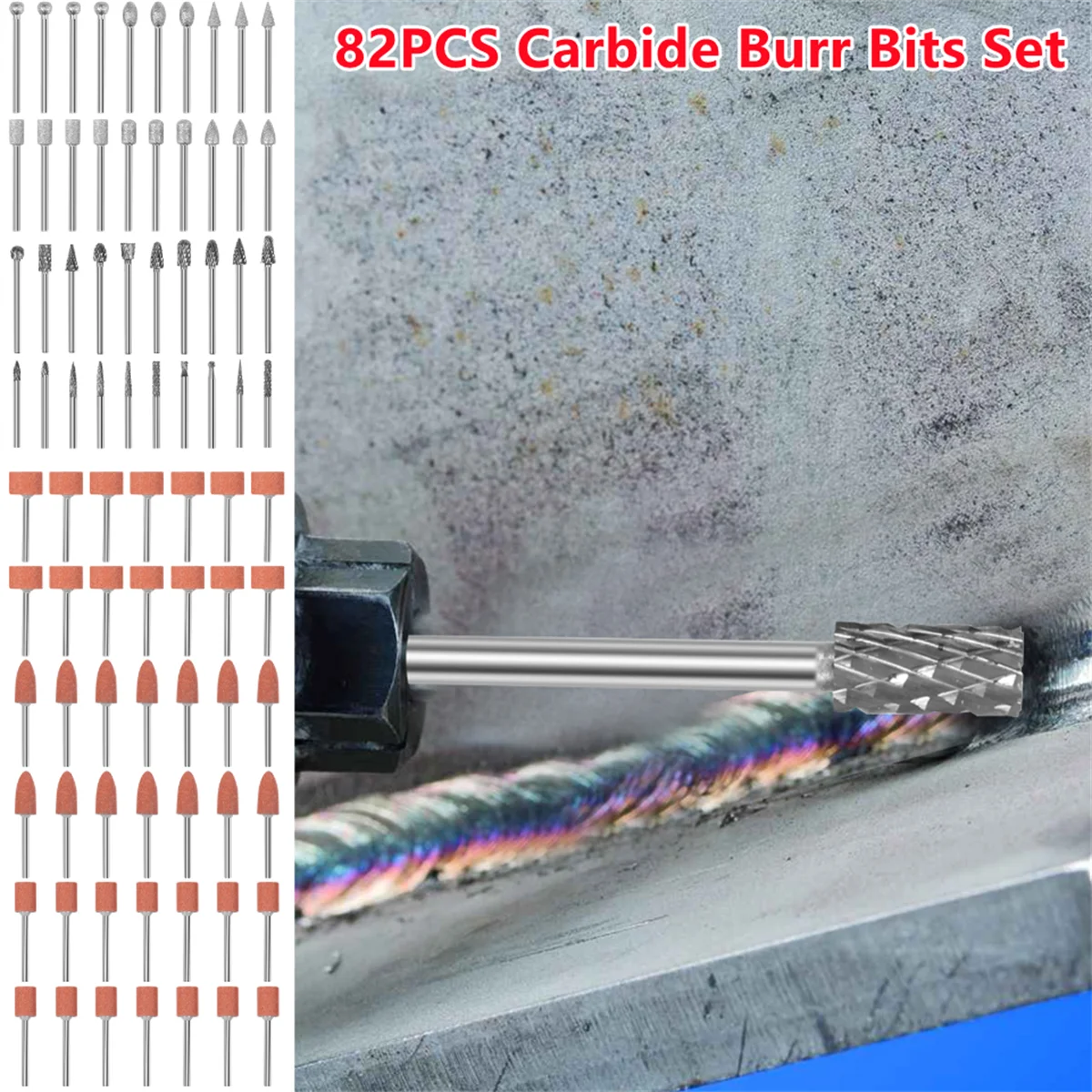 

82 шт., полировальный круг для камня, абразивные инструменты для полировки камня, шлифовальные сверла для камня, вращающийся инструмент Dremel, хвостовик 0,11 дюйма