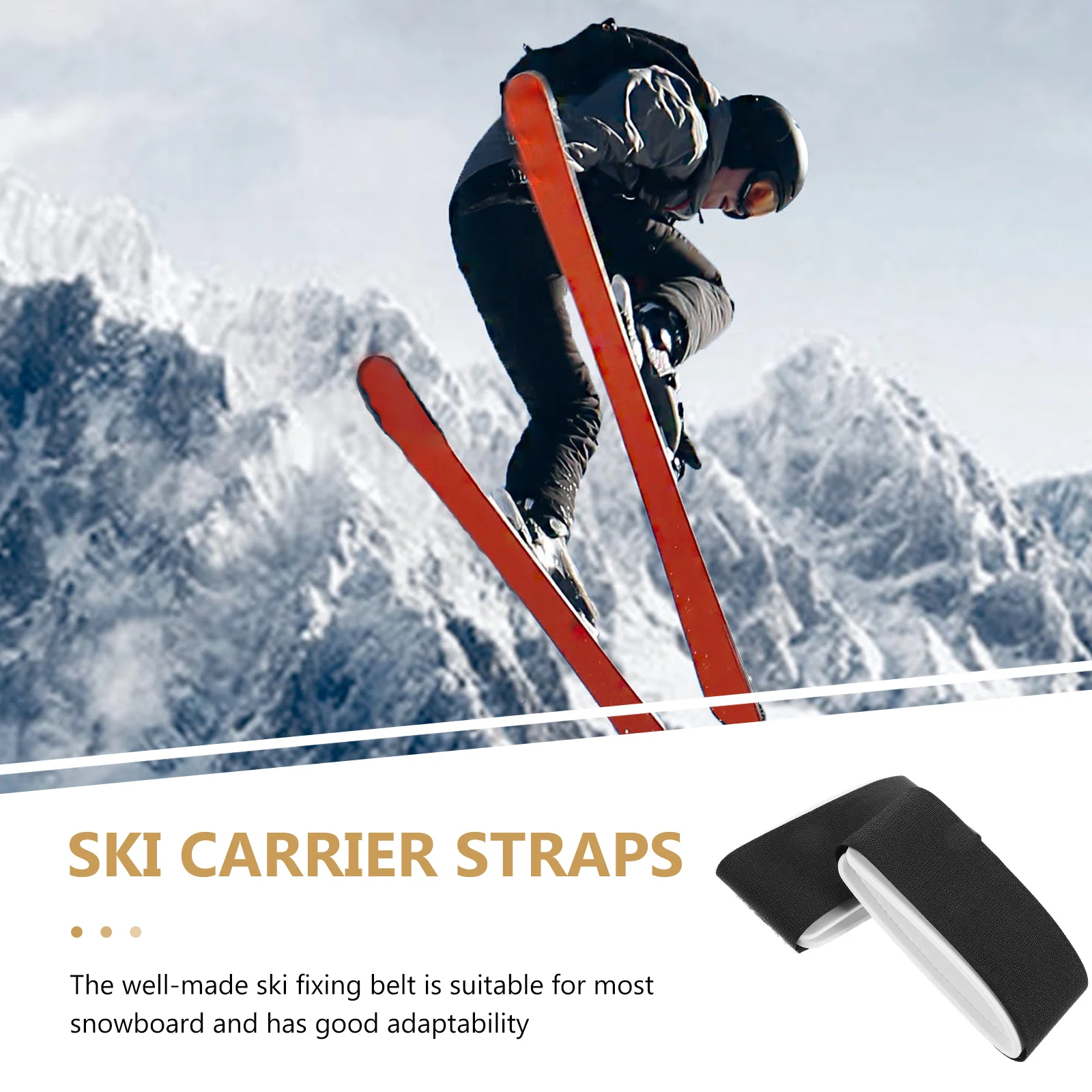 

4pcs Snowboard Straps Adjustable Nylon Fixing Belt Lightweight Skiing Carrying Strap for Sled Skis Accessories Outdoor Durable