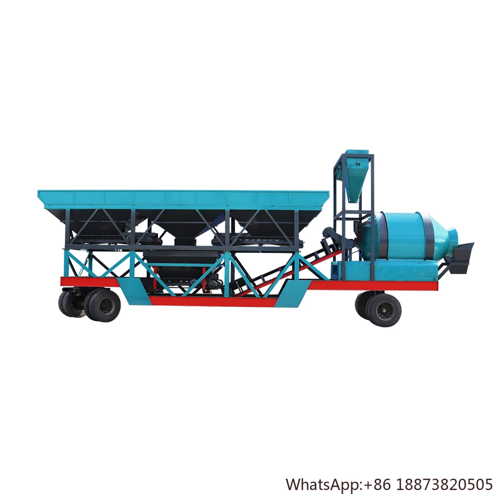 Machine Portable Dry Ready Trailer Mixer Ready Mini Small Mixing Plants Mobile Concrete Batching Plant Good Price for Sale