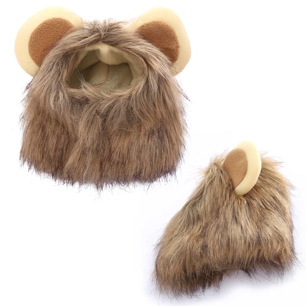 Cat Customs for Halloween Comfortable Pet Costume Lion Head Cap Ear Dress Up