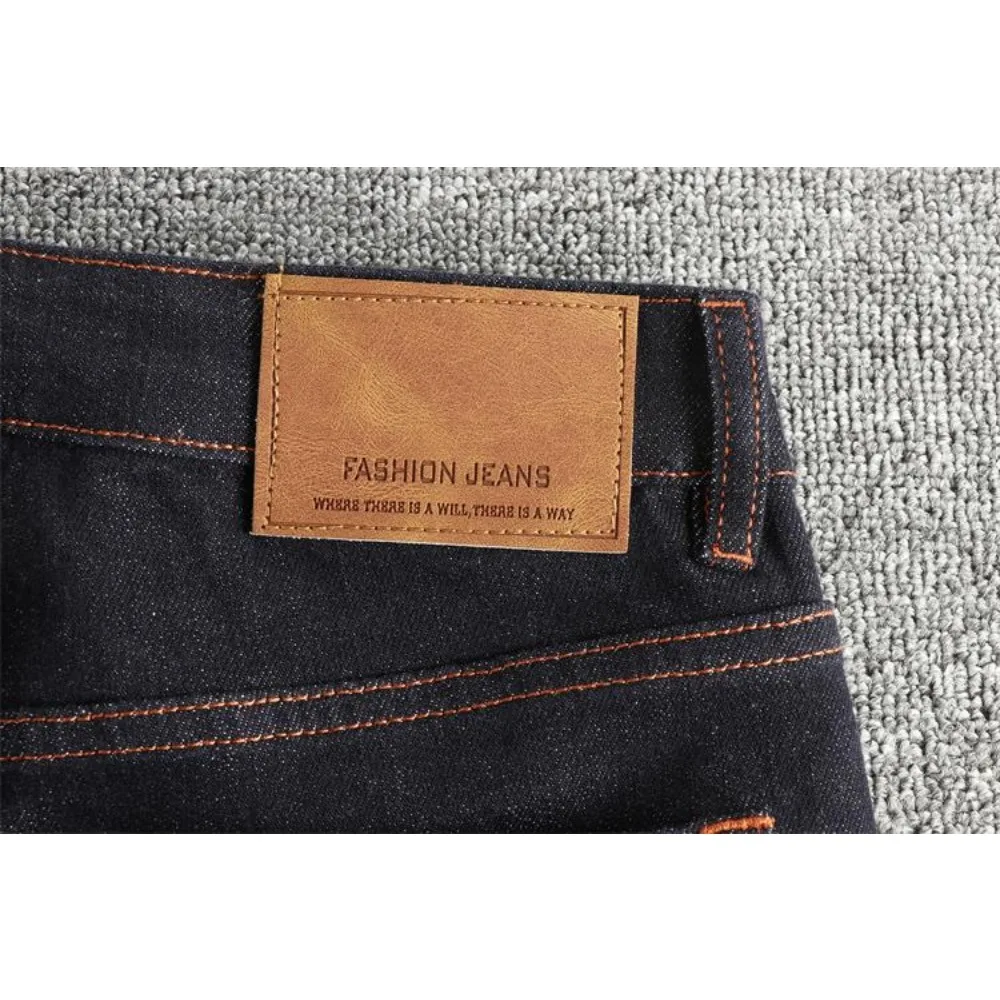 منتجات الخريف والشتاء الجديدة الرجعية اللون الأصلي الأمريكية العصرية الصغيرة الجينز المستقيمة الرجال السراويل الثقيلة شارع العليا #4