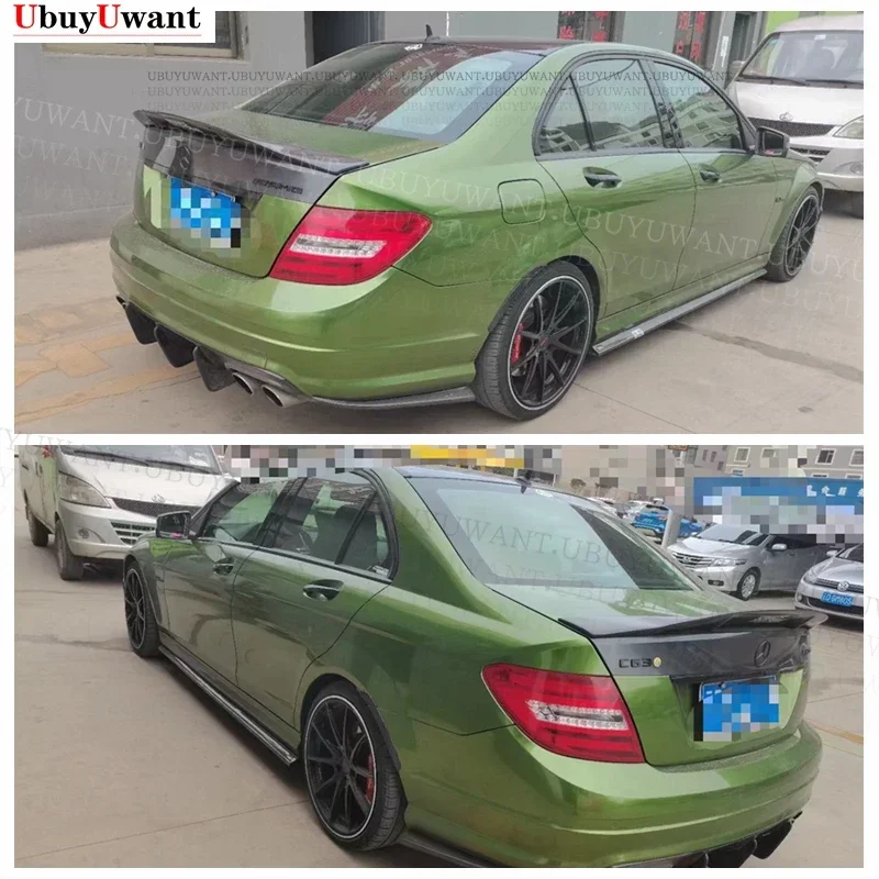 For 2008-2014 BENZ W204 C180 C200 C300 4-DOORS Spoiler ABS Plastic Unpainted Look Rear Trunk Wing Car Body Kit Accessories