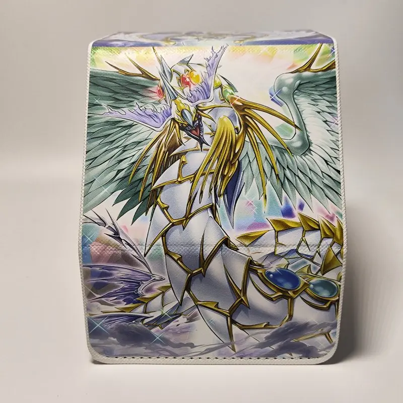 Yu-Gi-Oh！Rainbow Dragon Board Game Card Box Ultimate Crystal Rainbow Dragon Overdrive PU Magnetic Flip Top Game Card Storage Box