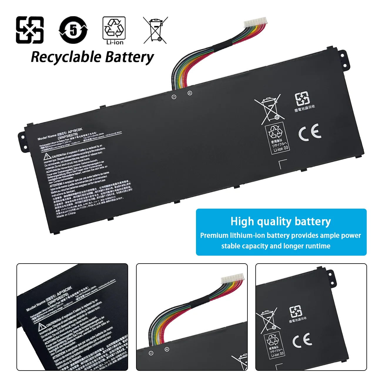 New AP18C8K Laptop Battery For Acer Aspire SF314-32 SF314-42 A315-58G A514-52 N19C4 N20C5 N18Q13 S50-53 EX-214 EX214-52