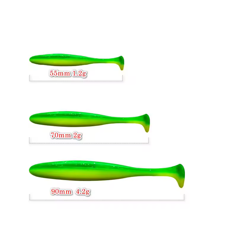 Fishing Lure 55mm 70mm 90mm T Tail Worm Soft Bait Jigging Wobblers Tackle Bass Pike Artificial Silicone Swimbait - Image 3