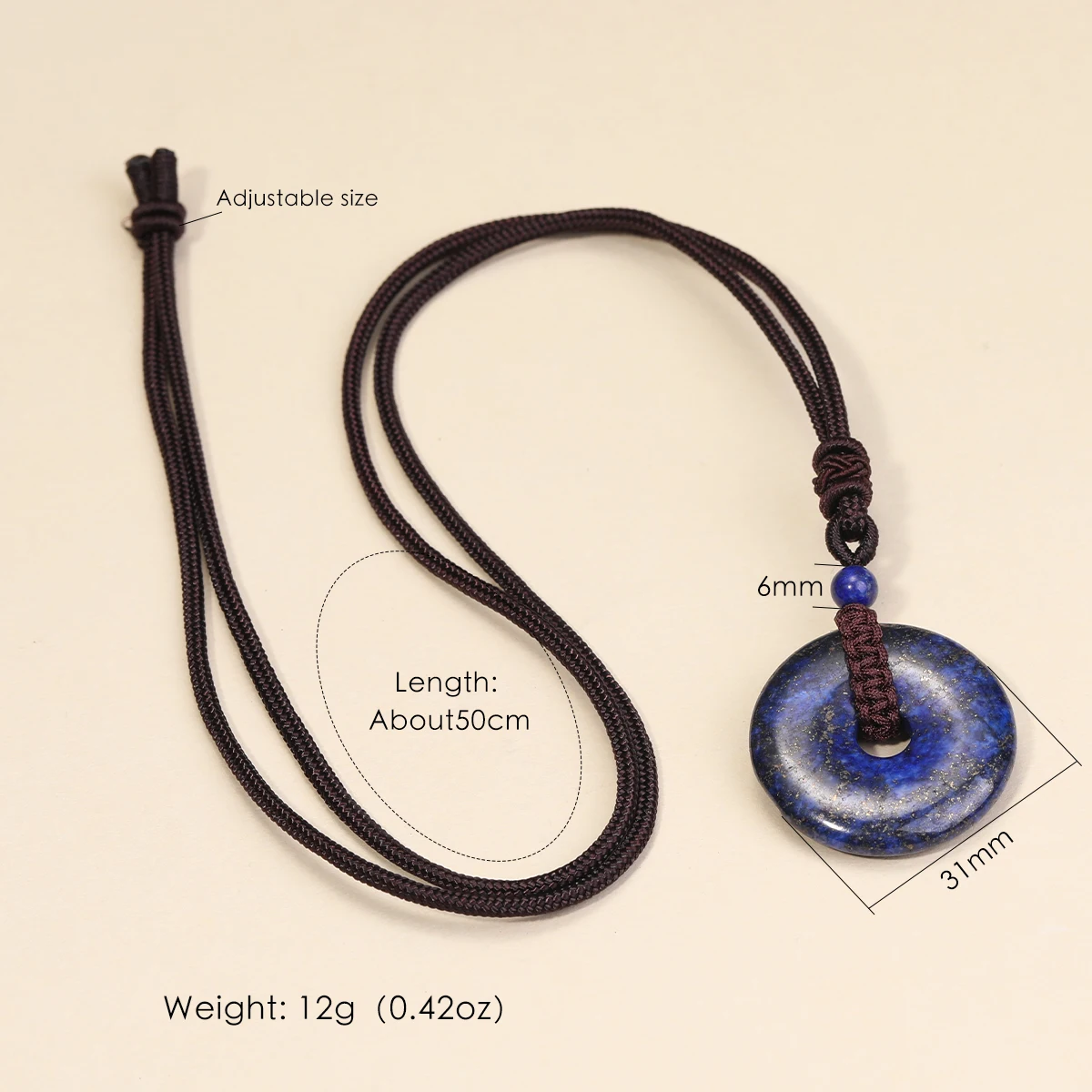 الرجال قلادة الأحجار الكريمة الطبيعية قلادة قلادة الصين عقدة قابل للتعديل أفضل هدية مجوهرات الثقافة الصينية بيع المصنع مباشرة