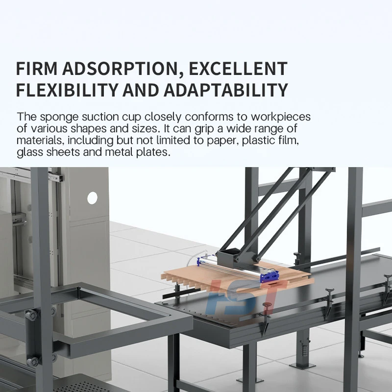 HST High Load Integrated Vacuum Sponge Gripper System Markless Suction for Robot Palletizing Wood Board Stone Cardboard Slab