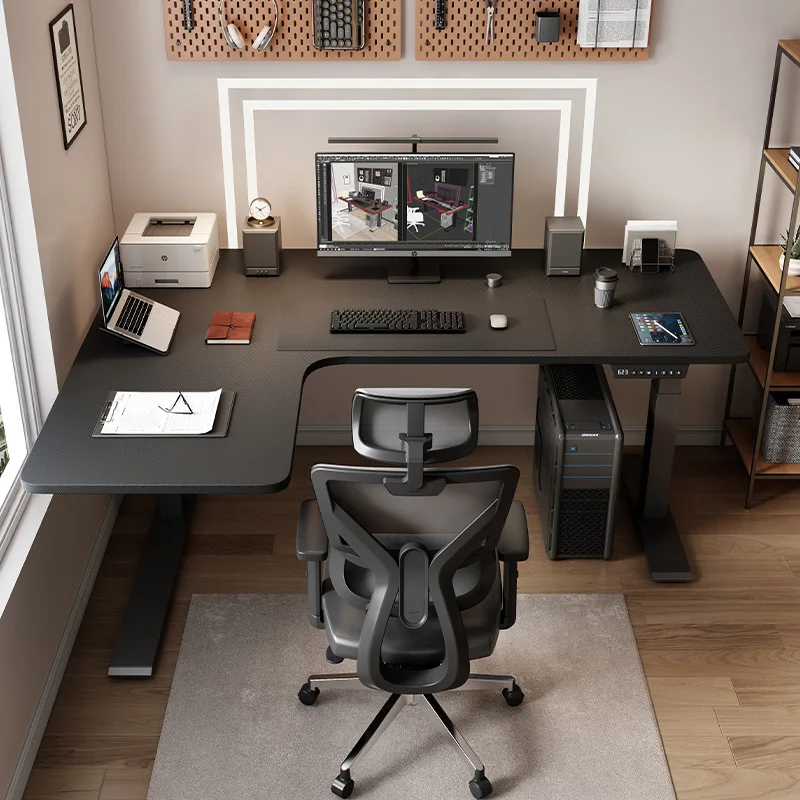 Table d'hôte de jeu sur ordinateur d'angle, table élévatrice électrique intelligente, bureau d'angle