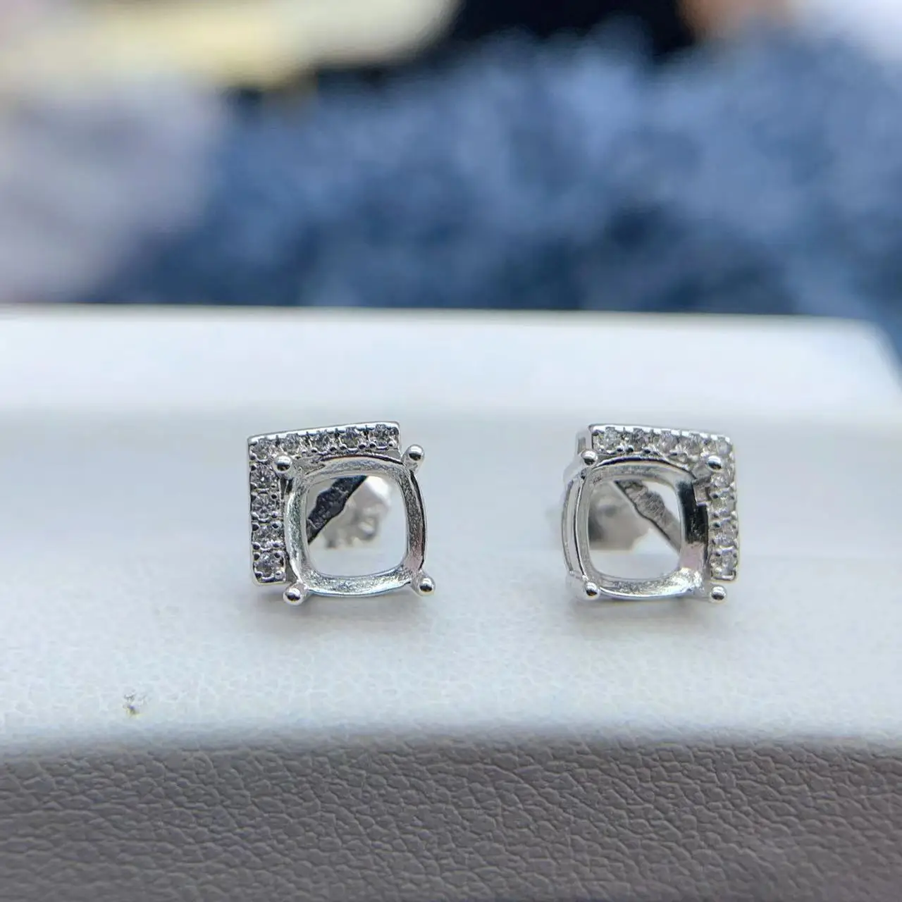 MeiBaPJ ترصيع أقراط وسادة مربع 6*6 مللي متر رائعة وأنيقة ضوء أحجار كريمة فاخرة JadeiteGifts موضة الاتجاه التوصيل المجاني