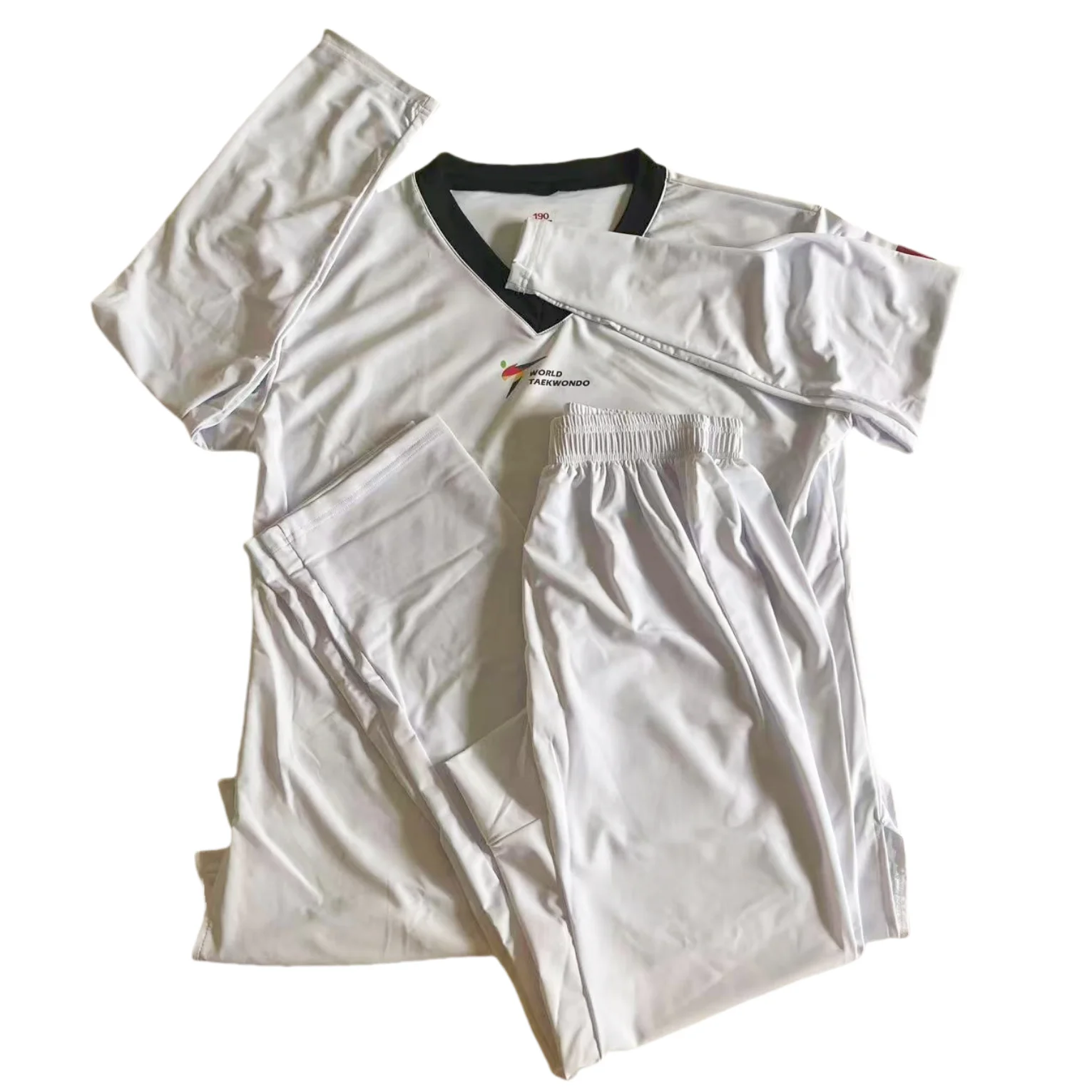 جديد حار بيع ضيقة زي التايكوندو التجفيف السريع لمط 110-200 سنتيمتر الاطفال الكبار أسود أبيض طوق المبتدئين دعوى