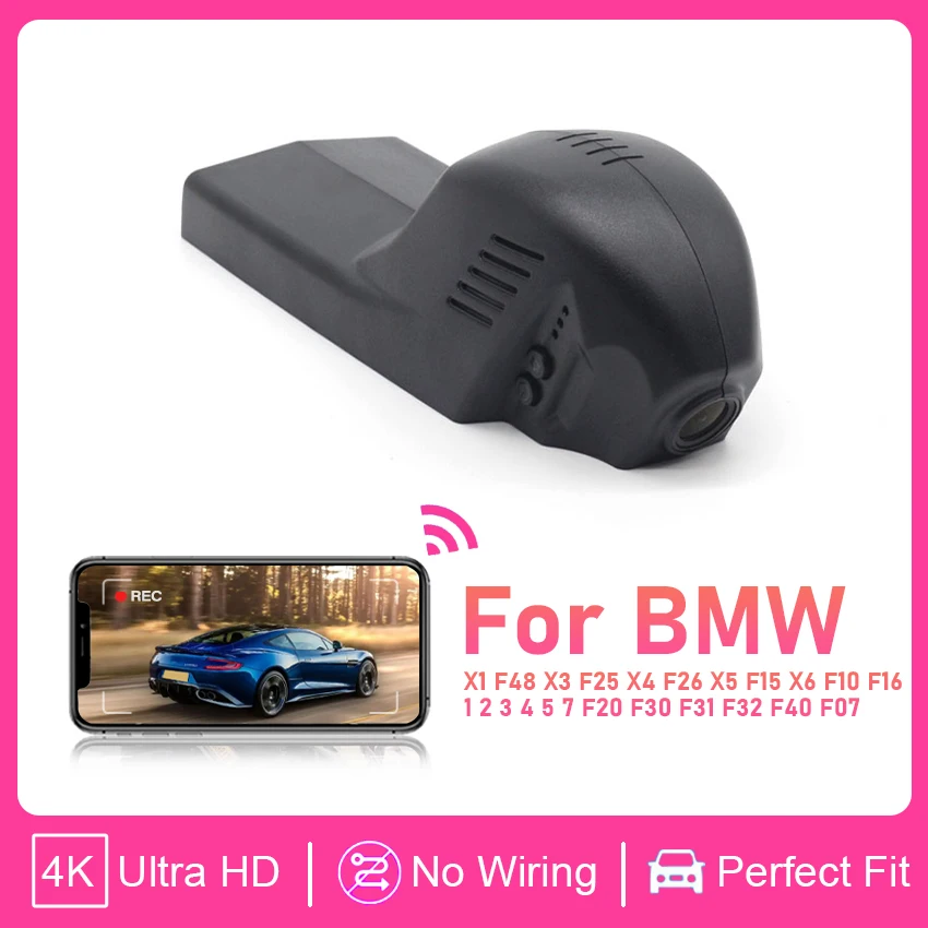 

Для BMW F06 F07 F10 F11 F15 F16 F20 F21 F25 F26 F30 F31 F32 F36 F45 F48 F80 F82 F85 2013-2021 Plug and Play 4K Автомобильный видеорегистратор