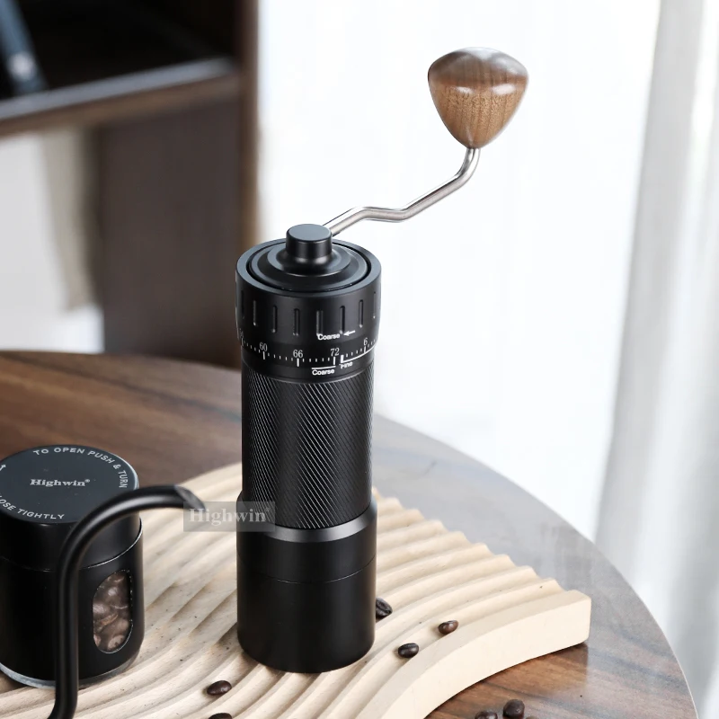 

HIGHWIN External Adjustable 7 Stars Stainless Steel Burr Portable Coffee Bean Grinder Coffee Bean Grinder for Espresso