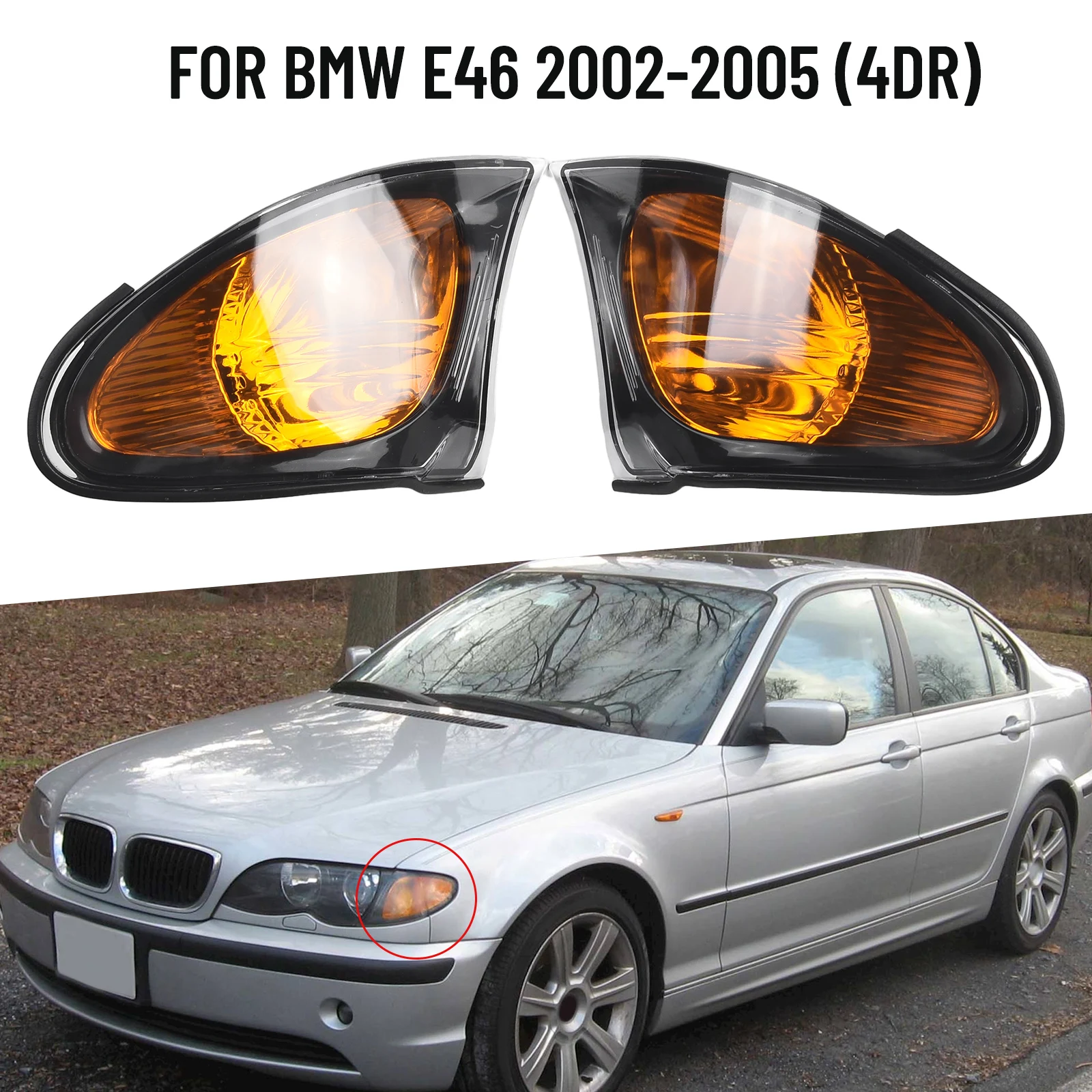 

1 пара угловых светильников 63137165859 Левый 63137165860 Правый для BMW 325i 325x 330i 330xi 4-дверный 2002-2005 парковочные указатели поворота