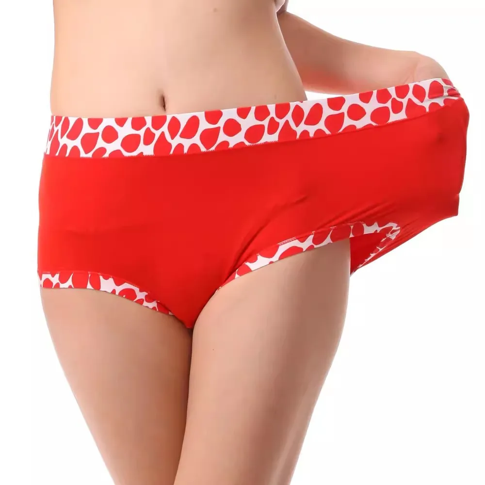 Women's Panties  Briefs Women Underpants  Soft Bamboo Stone Pattern Stretchy and Breathable Tall Waist Mother Underwears