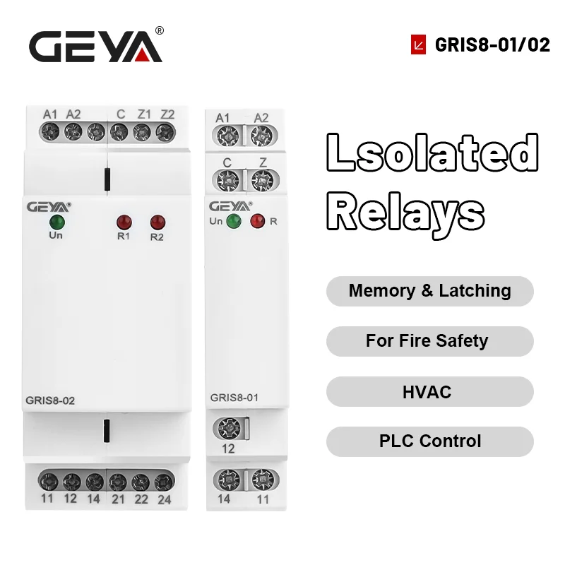 GEYA GRIS8 10A Isolated Relay Ultra-Safe Relay Protection from Signal Interference AC85V-265V Used in Fire Safety Application