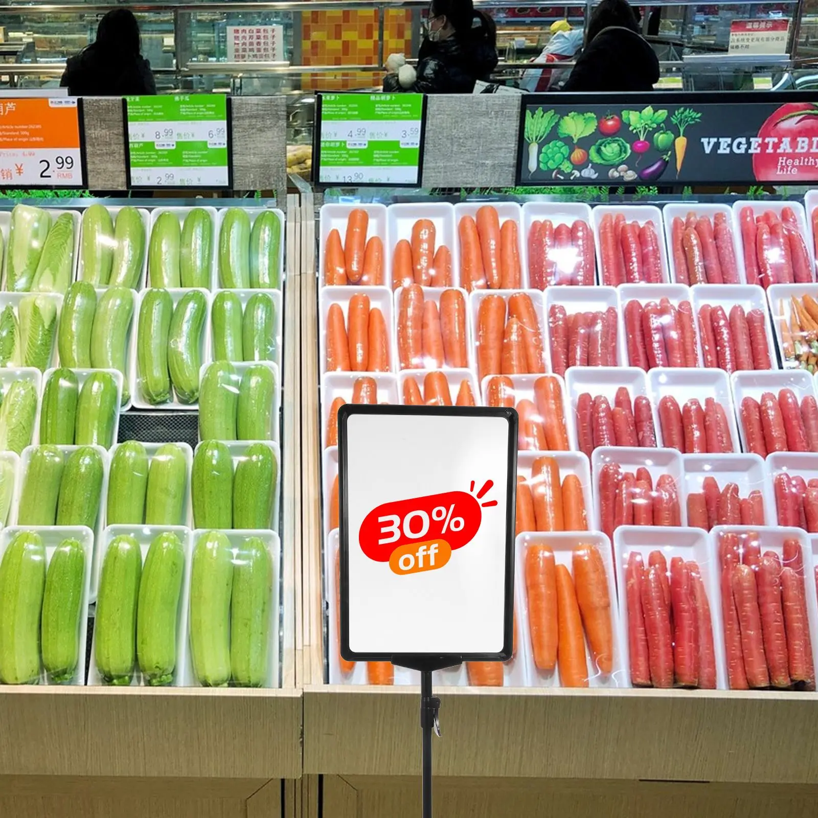 Poster Stand Sign Holder Black Plastic Adjustable Display Stands A4 Size Multifunctional Easy Installation Classic