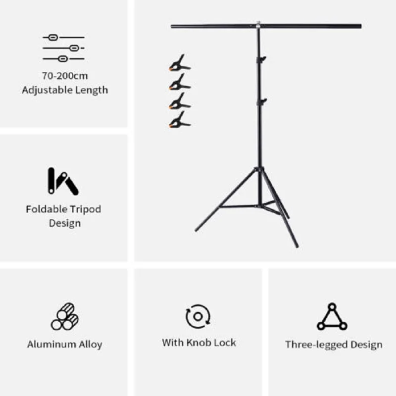 2023 Newest Adjustable T-Shape Backdrop Stand Kit Photo Background Screen Photography Studio Video Backdrop photography props