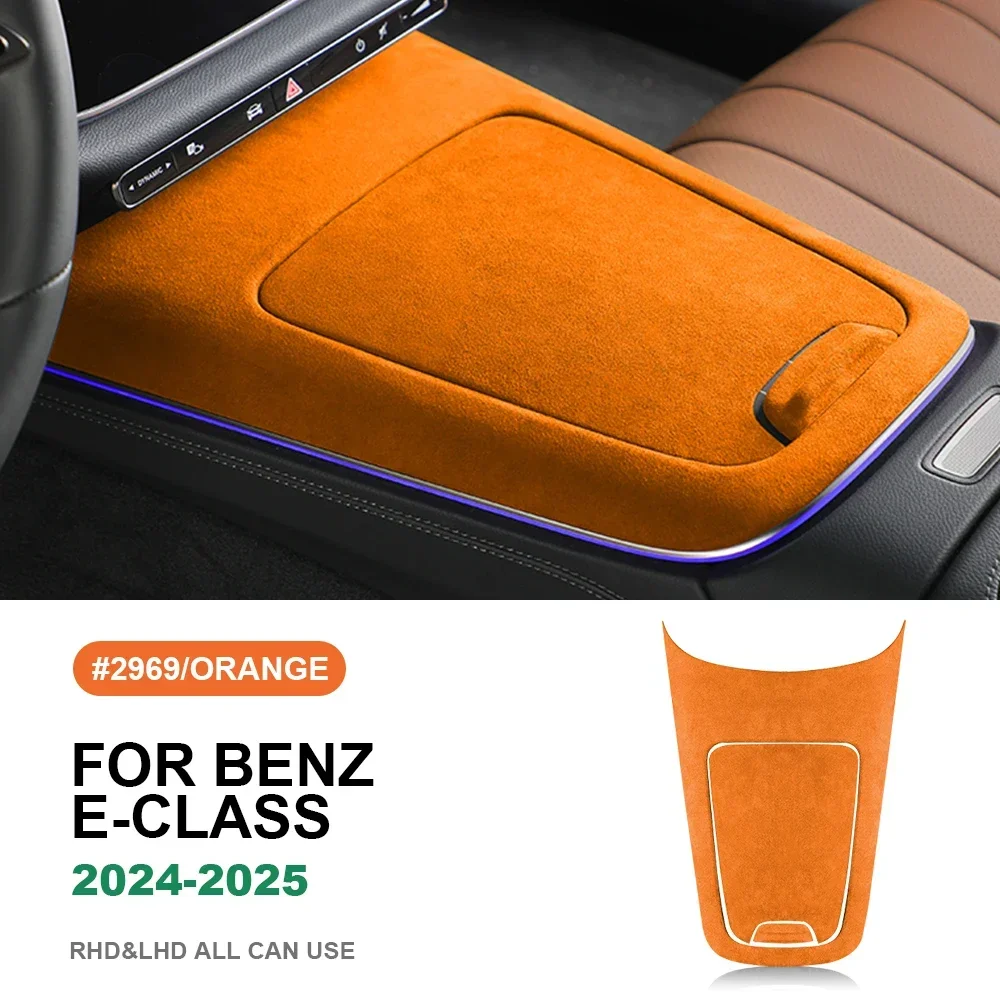 

Italian Top Suede Center Console Cover For Mercedes Benz MB E Class W214 2024 2025 Car Gear Shift Panel Sticker Trim Accessories