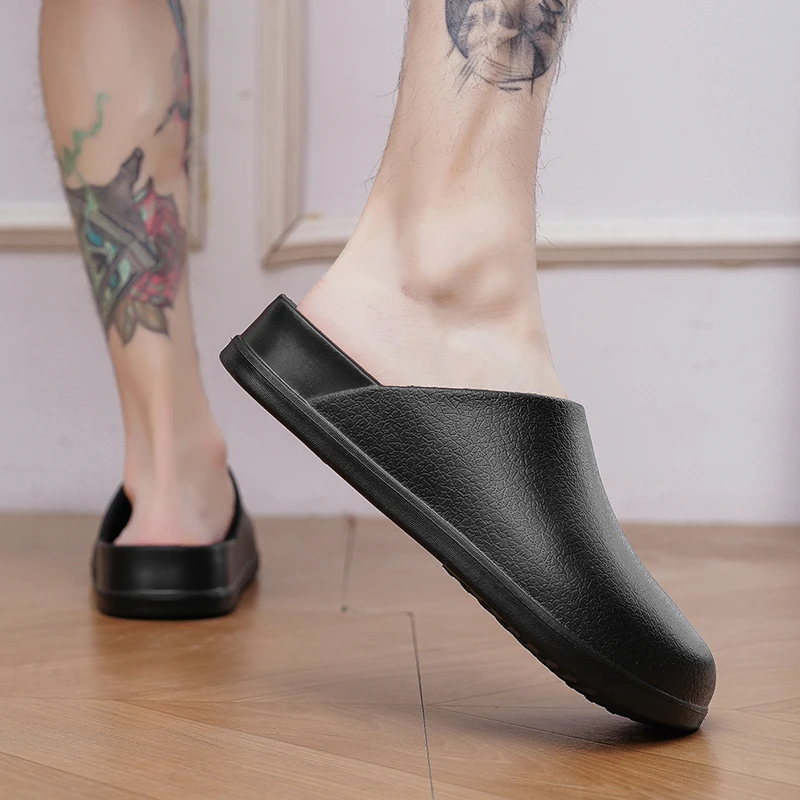 Men Slippers Couples Garden Clog Women Water Proof Chef Shoe Comfortable Sandal Slippers For Pet Workers Outdoor Fishing Shoes image 5
