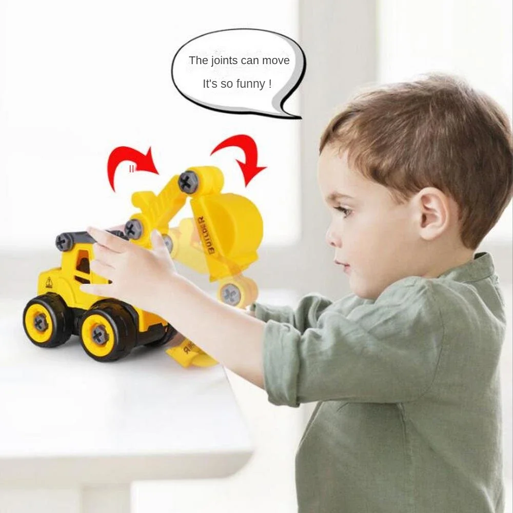 Engineering Vehicle Toys Construction Excavator Tractor Bulldozer Fire Truck Models DIY Kids Toy Car Boys Toys Children Gifts