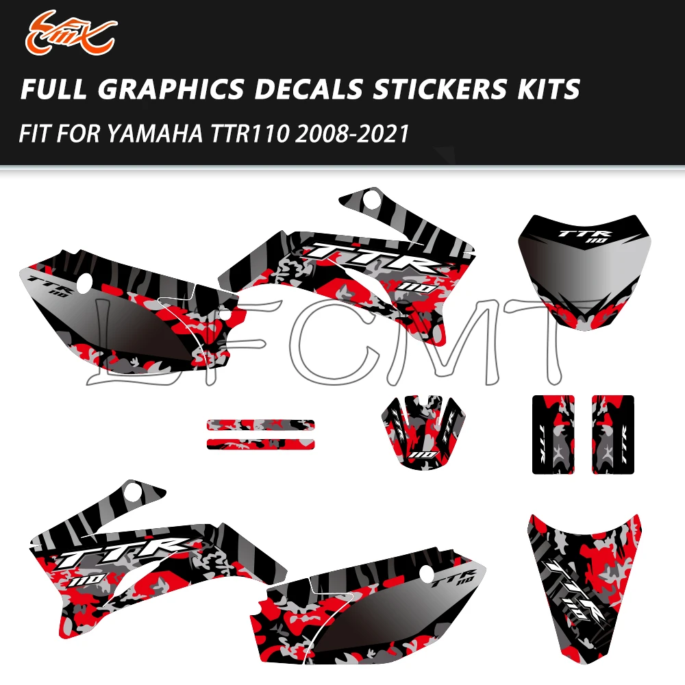 

Fit for Yamaha TTR110 TTR 110 2008-2021 Motorcycle Decoration Fairings Graphics Background Decals Sticker Kit