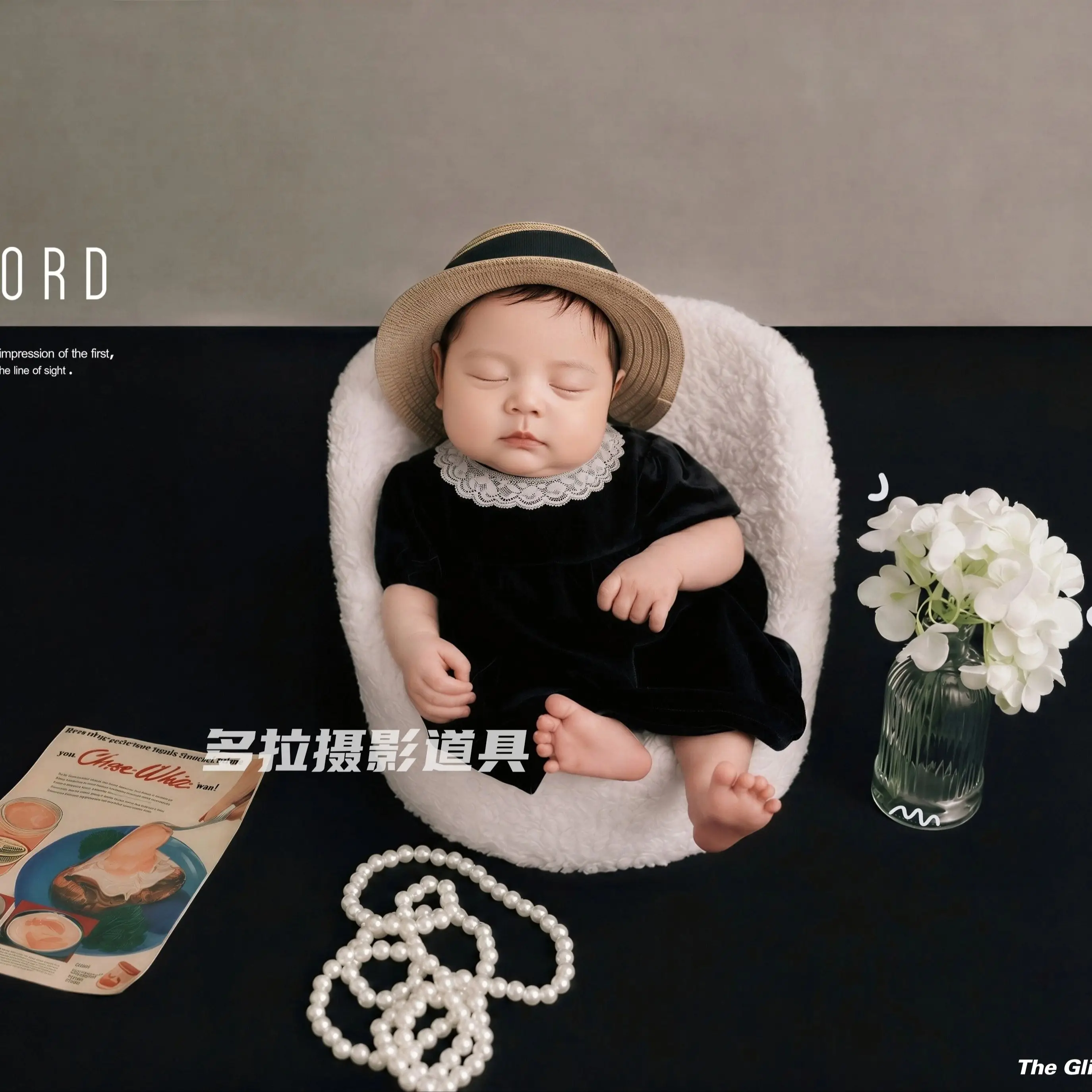 ❤️Newborn Photography Clothing Hat+Jumpsuits 2Pcs/set Studio Baby Girl Photo Props Accessories Clothes Outfits Fotografia
