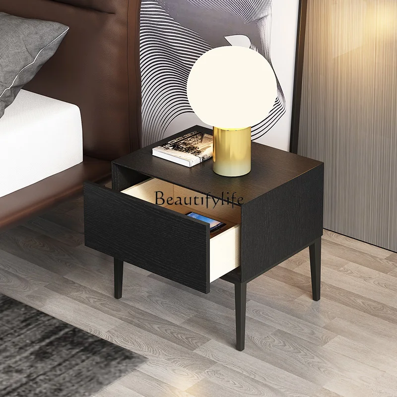 Modern Minimalist Bedside Storage Cabinet Small Simple Bedside Storage Cabinet Two Pieces for Sale