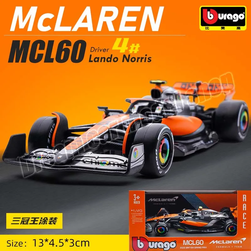 Bburago 1:43 2023 stagione F1 Formula modello di auto Mclaren MC160 4 # Benz W14E 44 # Ferrari SF23 16 # giocattoli da corsa pressofuso da collezione